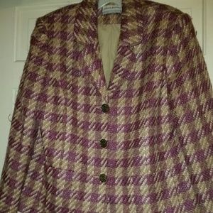 Alfred Dunner Mauve and Tan Suit Jacket Sz 12P